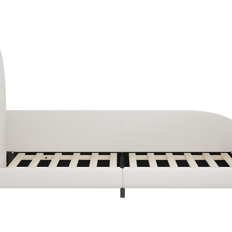 Upholstered Rabbit-Shape Princess Bed With Headboard And Footboard