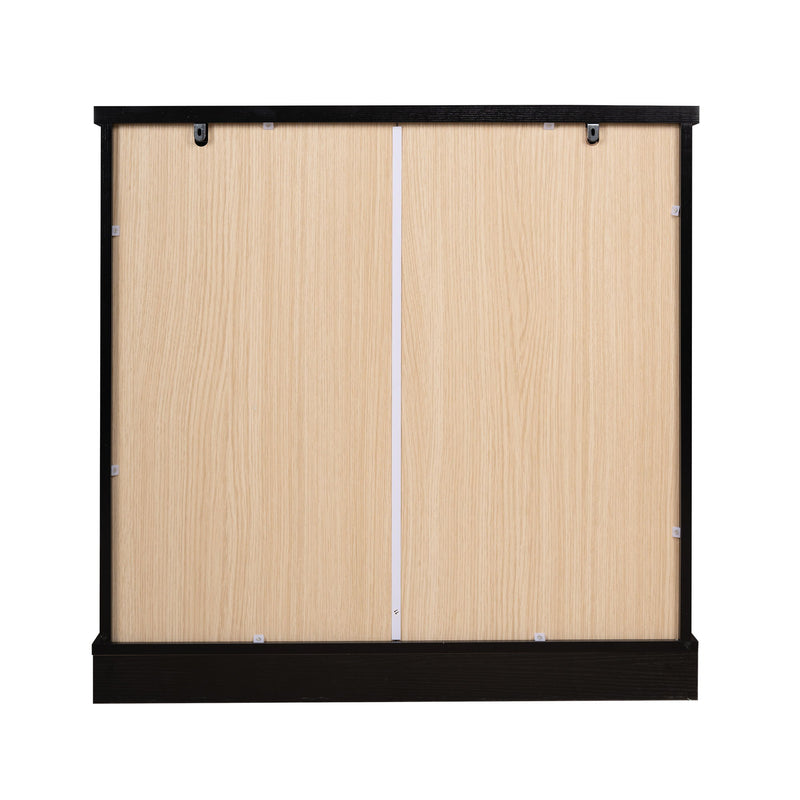 Sideboard Cabinet With 1 Drawer And 2 Arched Doors With Adjustable Shelves For Entryway - Black
