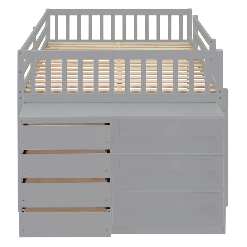 Bunk Bed With 4 Drawers And 3 Shelves