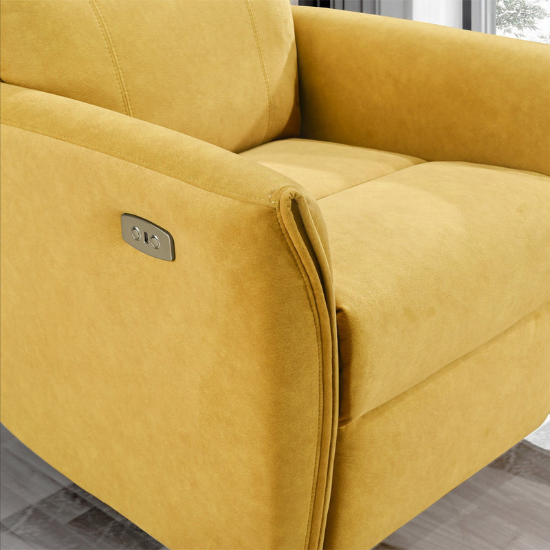 Suede Recliner Chair - Dark Yellow