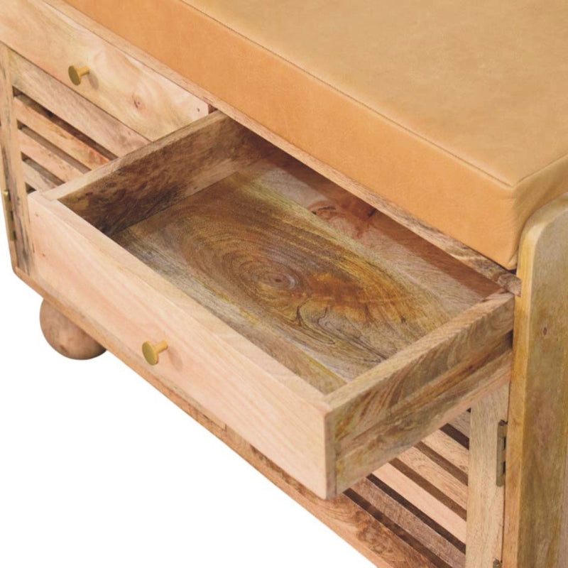 Shutter Shoe Rack With 2 Drawers - Beige