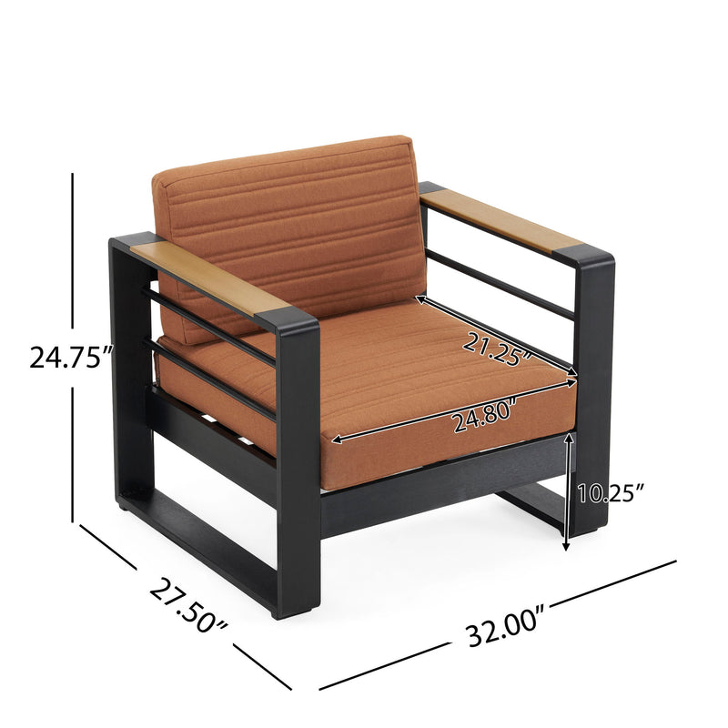Giovanna - Club Chair Set With Aluminum Frame