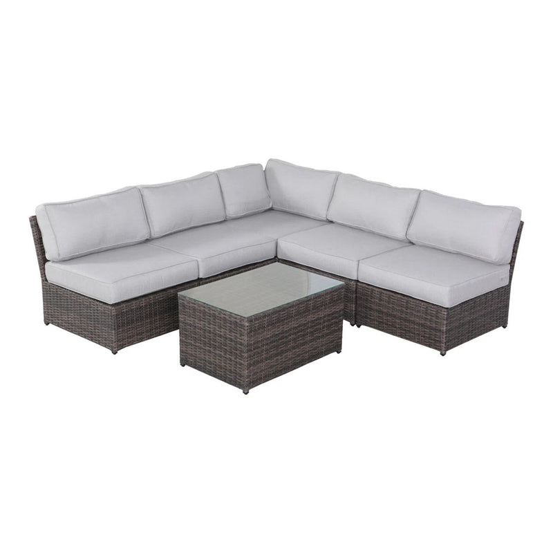 Comfortable Modern Patio Rattan Sectional Set With Cushions