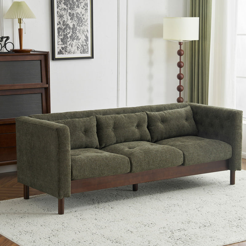 Upholstered Sofa Modern 3 Seater Sofa Couch With Tufted Design For Living Room