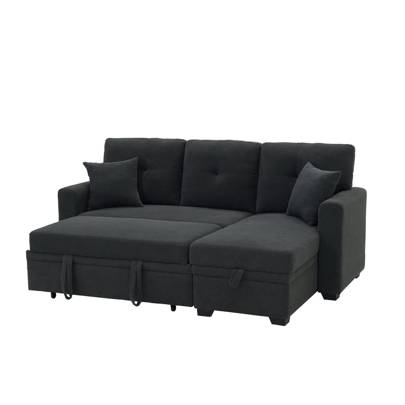 Sleeper Sectional With Pull Out Bed, Reversible Chaise