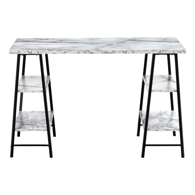 Computer Desk For Home Office, Laptop, Storage Shelves, Contemporary Versatile Placement - White