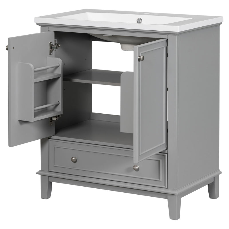 Modern Bathroom Vanity With Sink Combo, Multi Functional Cabinet With Doors And Drawer