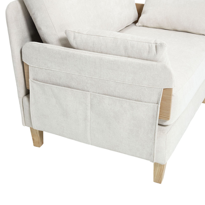 Mid Century Modern Foldable Sofa Bed, 3 In 1 Convertible Sleeper With 3 Pillows