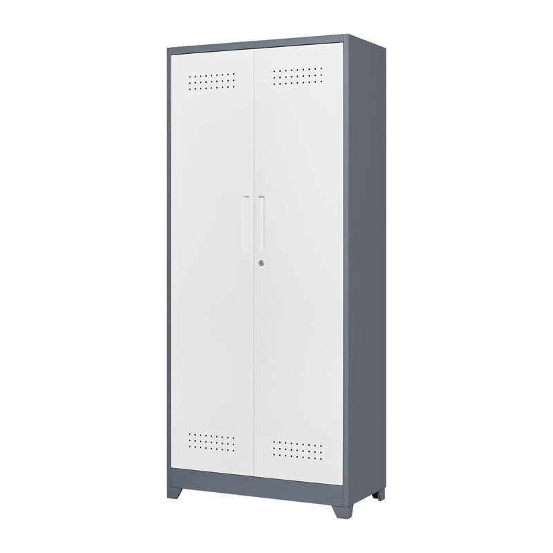 Lockers With Locking Doors, Adjustable Shelves, High Broom Tool Storage Cabinet