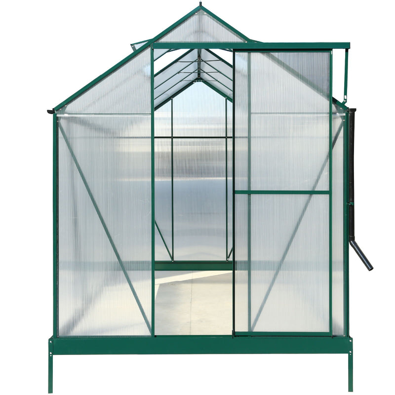 Polycarbonate house, Heavy Duty Outdoor Aluminum Walk-In House Kit With Rain Gutter, Vent And Door For Backyard Garden