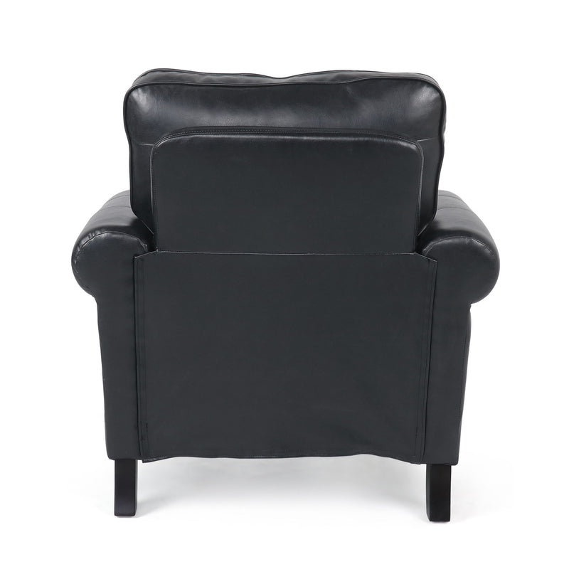 Contemporary Club Chair With Nailhead Trim And Rolled Armrests