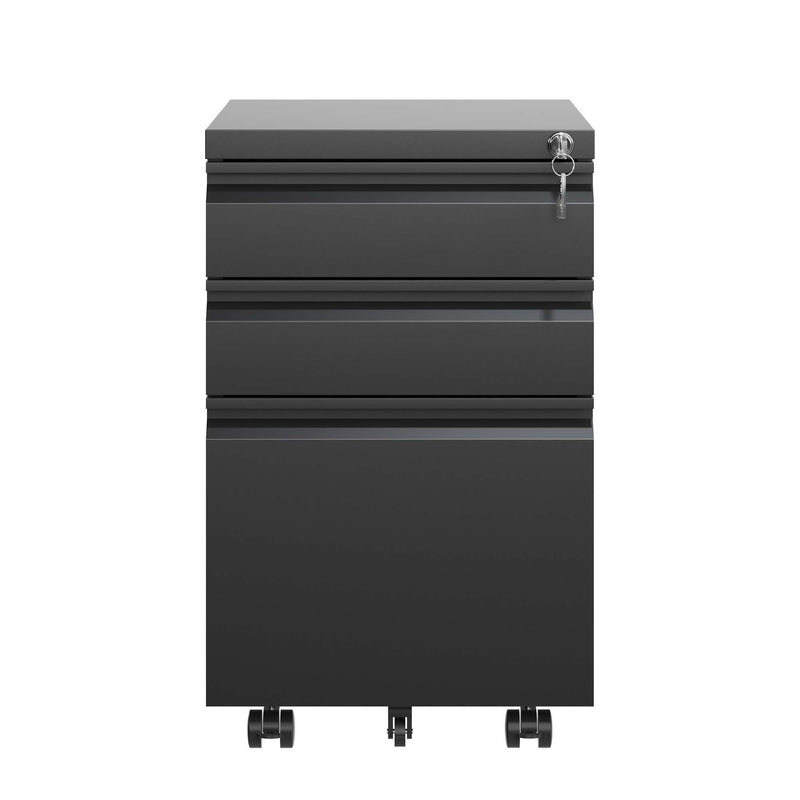 Metal Drawer Mobile File Cabinet With Lock For Home Office Organizer