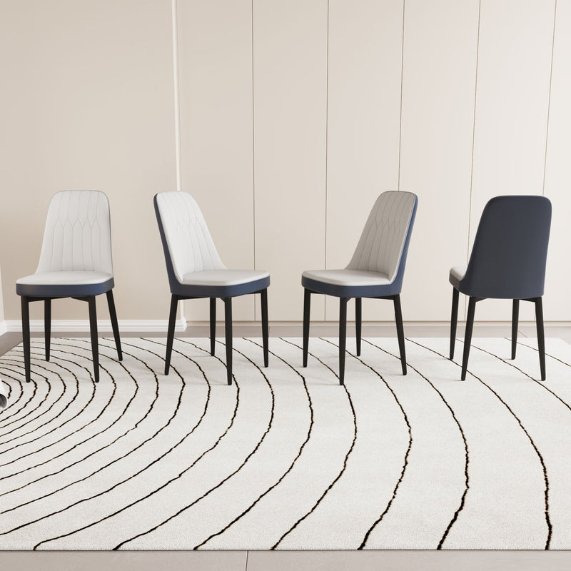 Modern Dining Chair With Cushions And Metal Legs