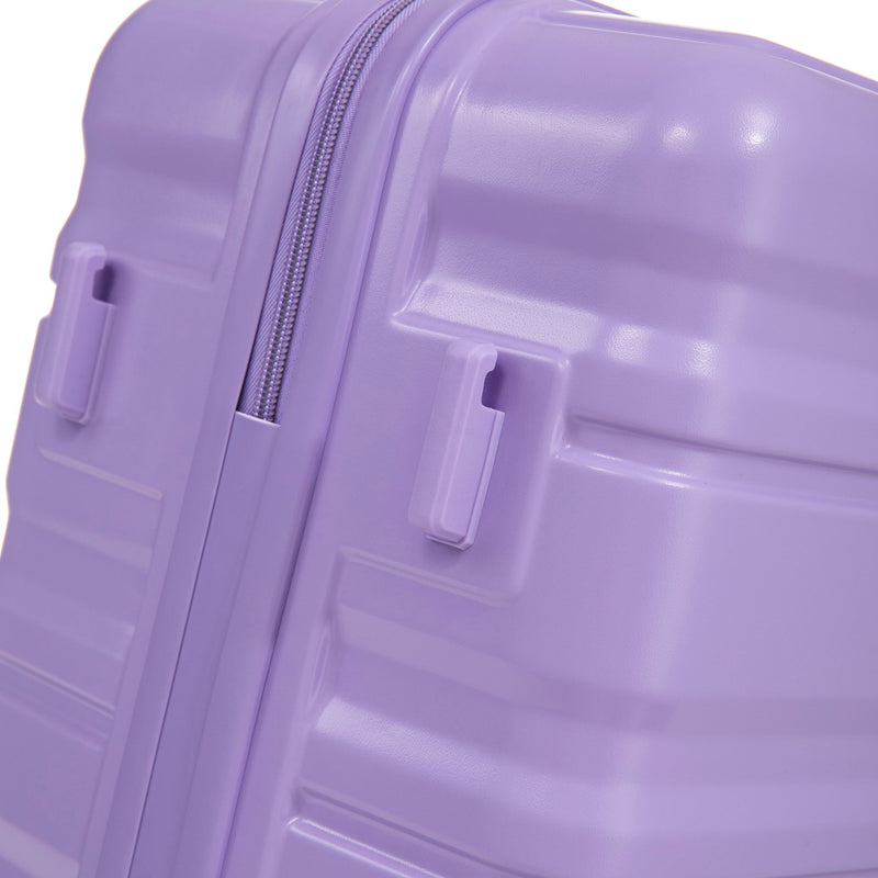 3 Piece 20" / 24" / 28" Spinner Luggage Set & Combination Lock, Durable Hard Shell With 360° Silent Wheels - Blue / Purple