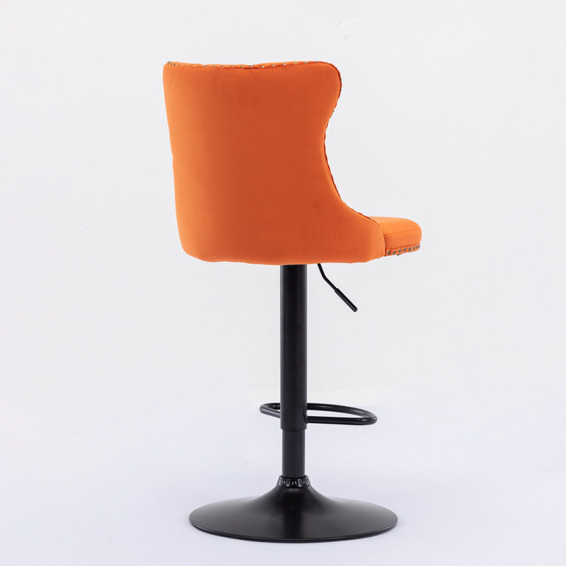 Swivel Barstools Adjusatble Seat Height, Modern Upholstered Bar Stools With Backs Comfortable Tufted For Home Pub And Kitchen Island (Set of 2)