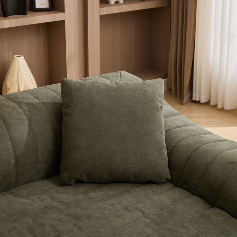 Oversized 2 Seater Loveseat With 2 Decor Throw Pillows, Deep Seat Sofa For Living Rooms