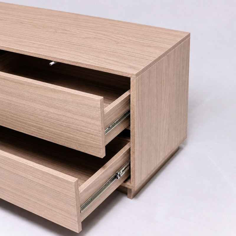 TV Stand For TVs Up To 60" With 2 Doors And 2 Drawers - Natural Walnut