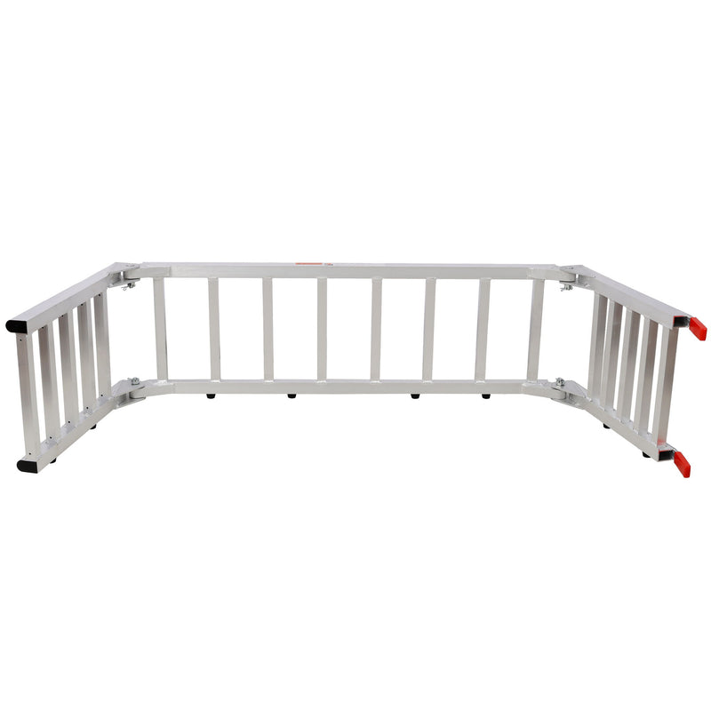Ramp For Motorcycle / Lawn Mower / ATV, 2 In 1 Ramp And Tailgate Extender - Silver