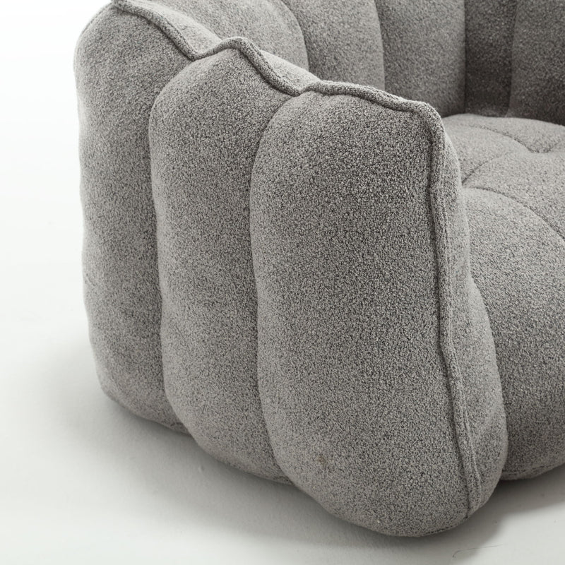 Soft Bean Bag Chair With High Resilient Foam (Chips) - Gray