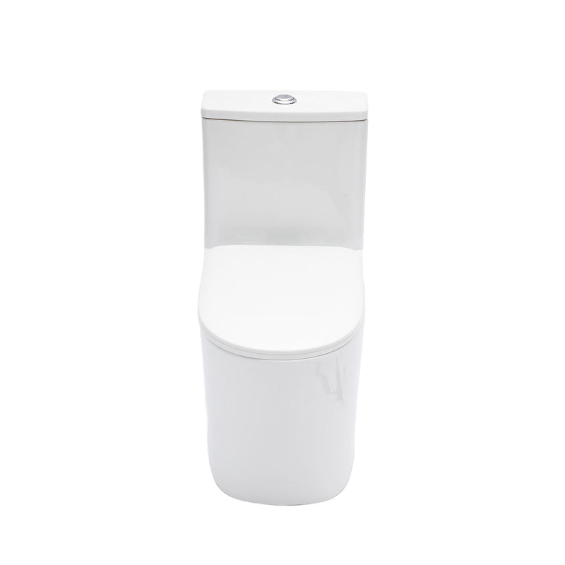 1 Piece Toilet For Bathroom, Soft Closing Seat, Dual Flush 1.1 / 1.6 Gpf - White