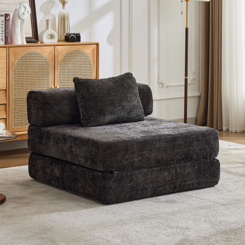 Convertible Floor Sofa Bed With Fixed Shape Frame For Living Room