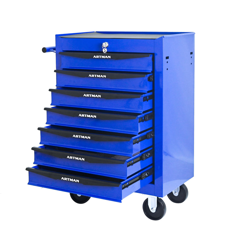 Rolling Metal Tool Chest With Drawers, Steel Storage Cabinet With Ball Bearing Slides