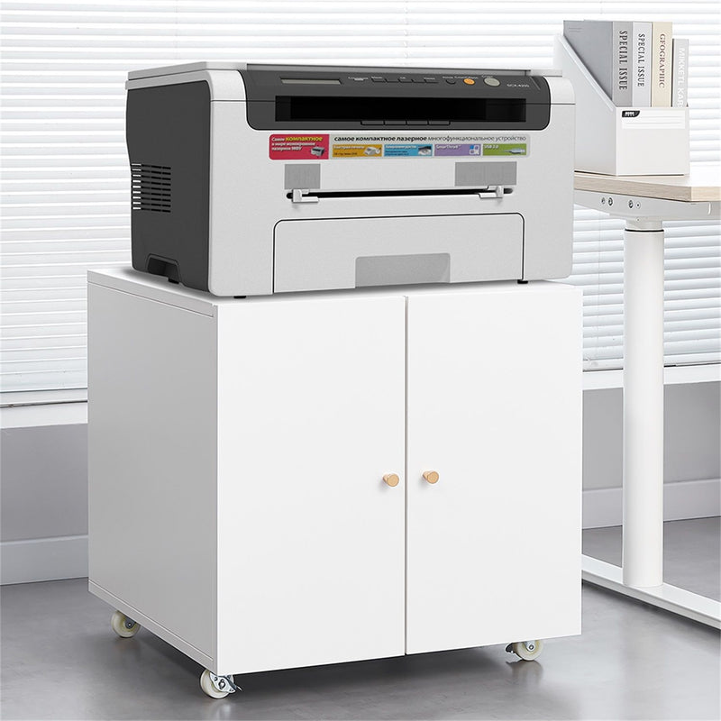 Office Furniture Copier Cabinet 2 Door Steel Copier Stand Mobile Pedestal File Printer Stand