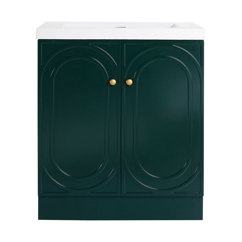 Contemporary Freestanding Bathroom Vanity With Resin Sink & Soft-Close Cabinet Doors