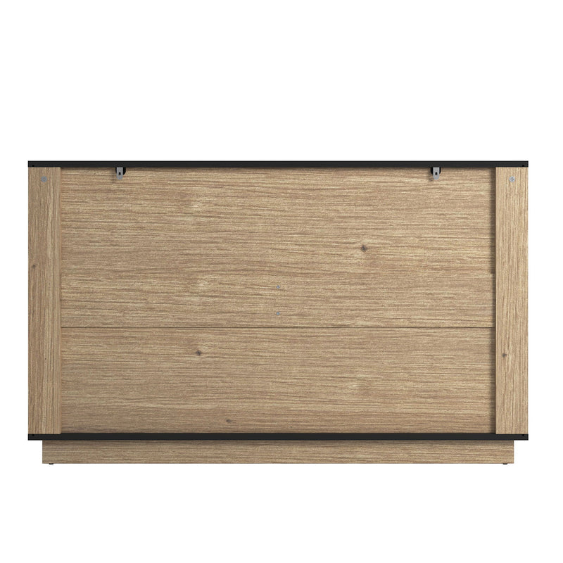 Modern 6 Drawer Cabinet With Metal Rounded Corners And Exquisite Handles Multi Functional Storage - Natural Wood