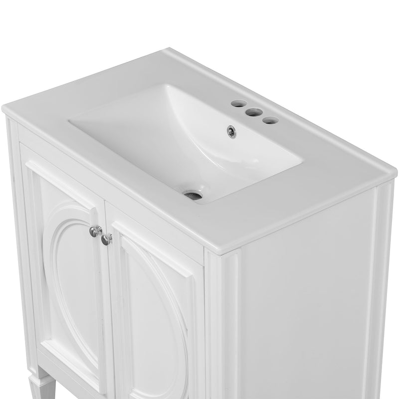 Bathroom Vanity With Sink With 2 Doors And Adjustable Shelf