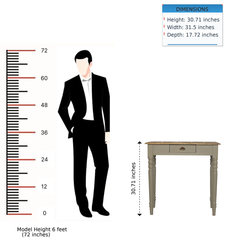 Hand Painted Writing Desk - Brown