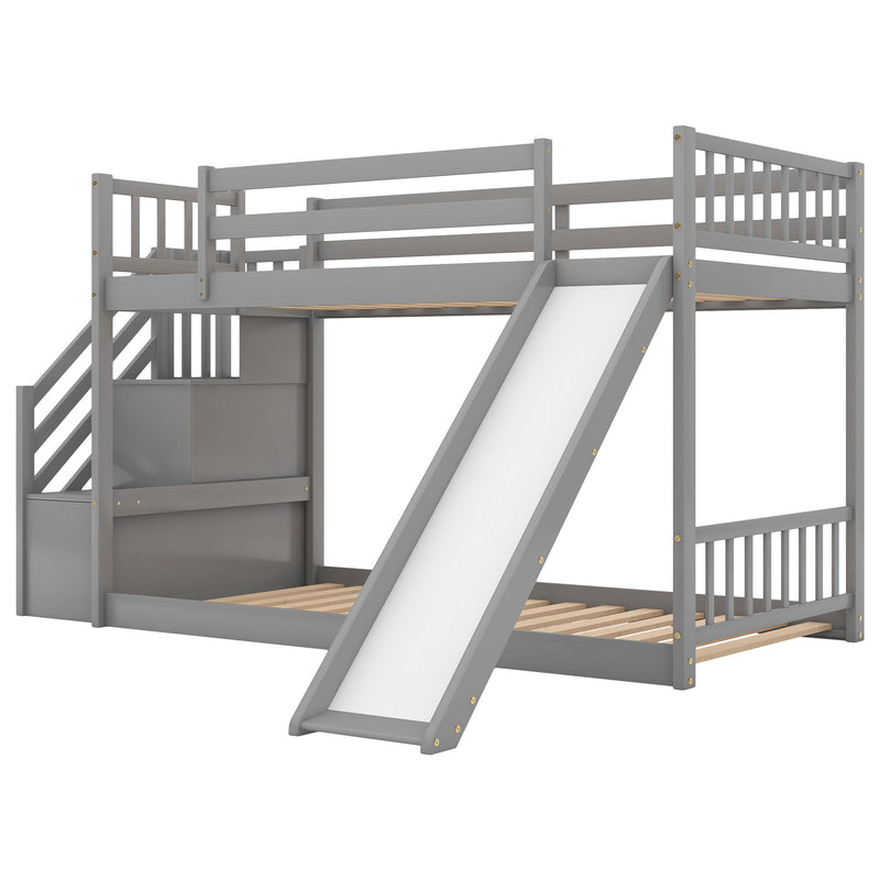 Bunk Bed With Convertible Slide And Stairway