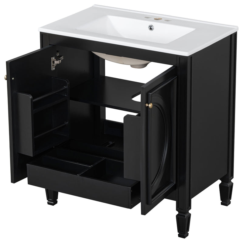 Bathroom Vanity With Sink With 2 Doors And Adjustable Shelf