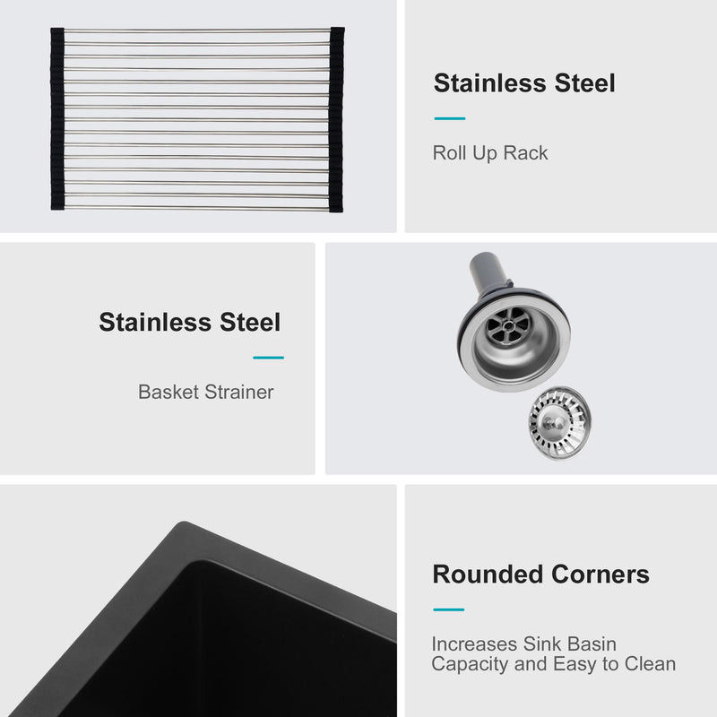 Modern Quartz Kitchen Sink Undermount Granite Composite