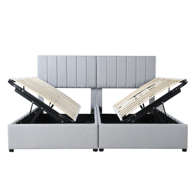 Upholstered Platform Bed With A Hydraulic Storage System