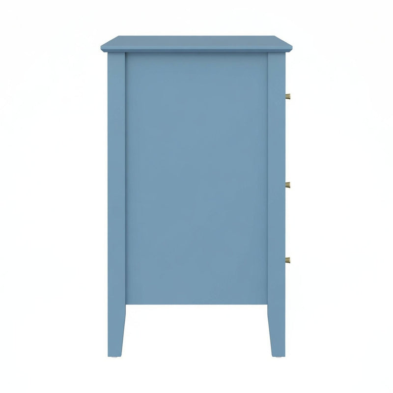 Fluted 3 Drawer Nightstand With Soft Close Slides
