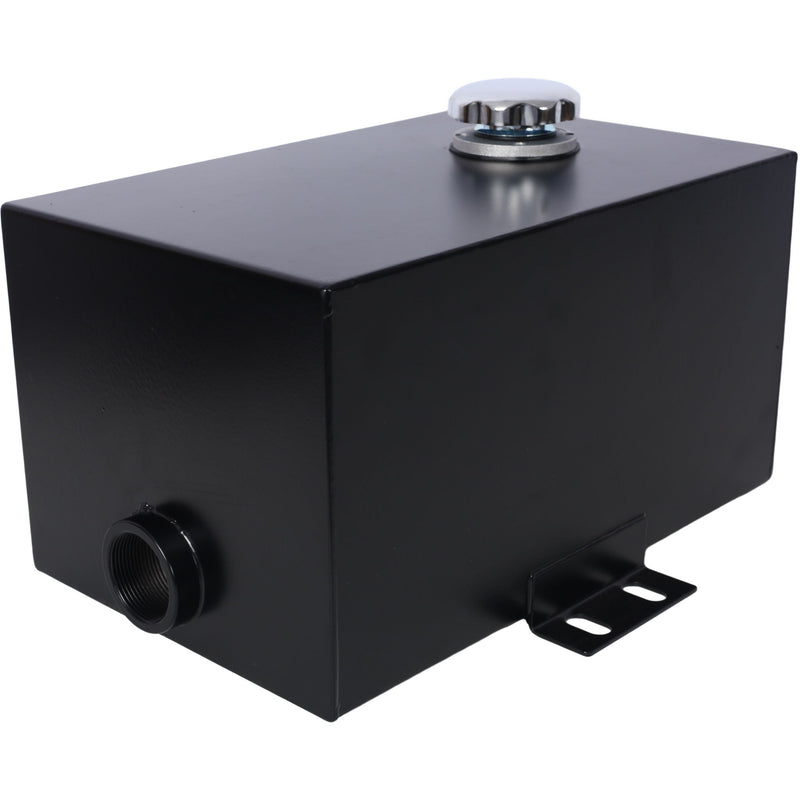 Heavy Duty 5 Gallon Steel Hydraulic Fluid Reservoir Tank With Mounting Foot, 14 Gauge - Black