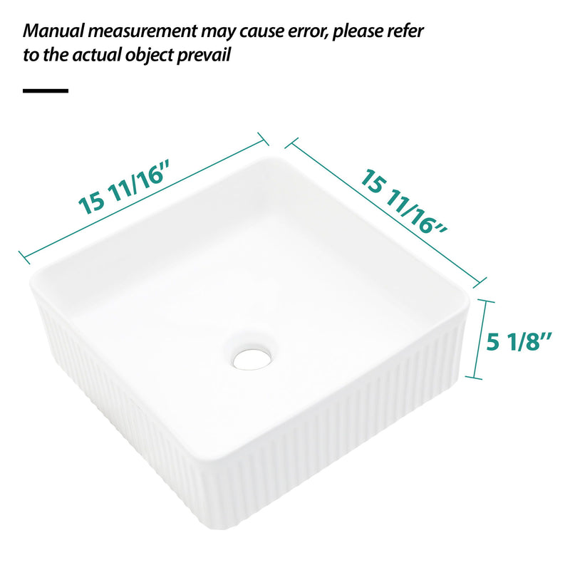 Modern Ceramic Rectangular Vessel Bathroom Sink