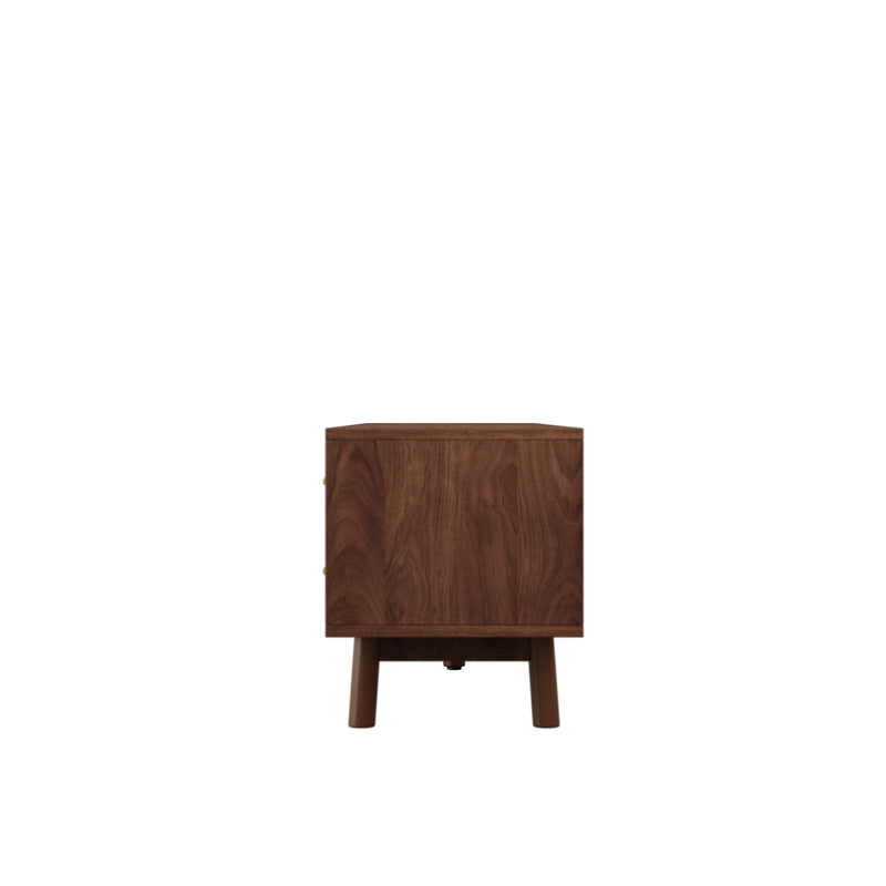 70" TV Stand With Doors For TVs Up To 80", Media Console With 4 Drawers & Cable Holes - Dark Brown