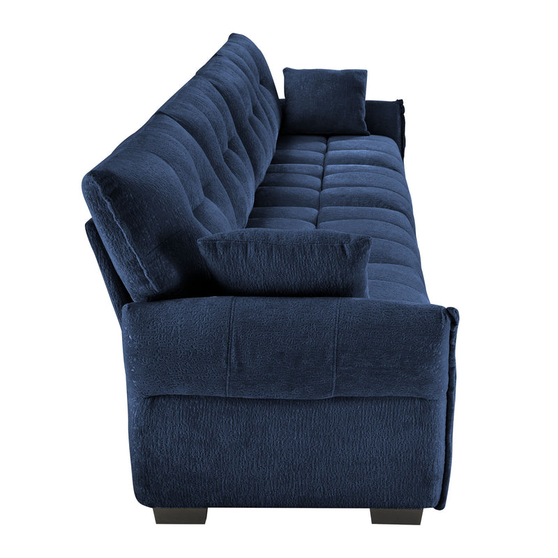 Modern Sofa & Pillows, Textured Cover, High Rebound Cushions
