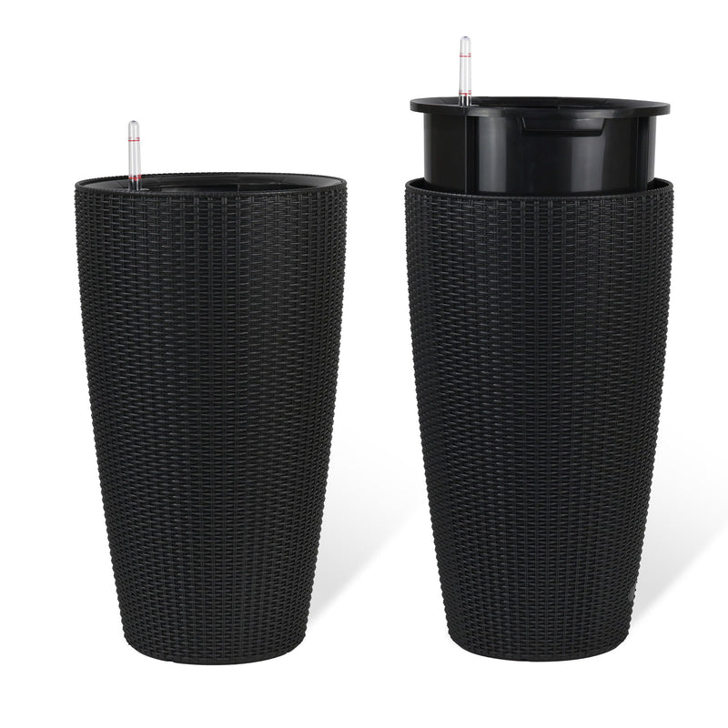 Tall Planters Set With Water Level Monitor And Auto Watering