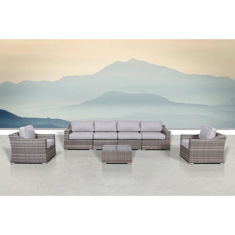Outdoor Wicker Conversation Set With Cushions, All Weather