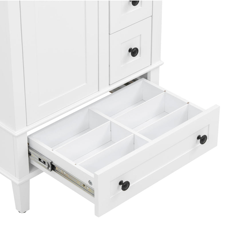 Bathroom Vanity With Integrated Basin, Soft Close Drawers, Door Mounted Double Layer Shelf