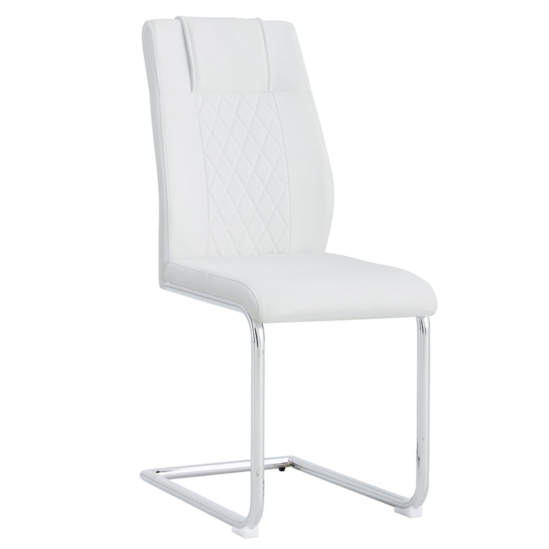Modern Dining Chairs With Padded Seat, Metal Legs