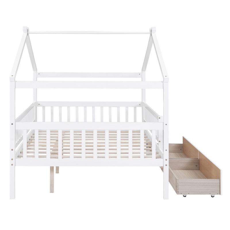 House Bed With 2 Drawers