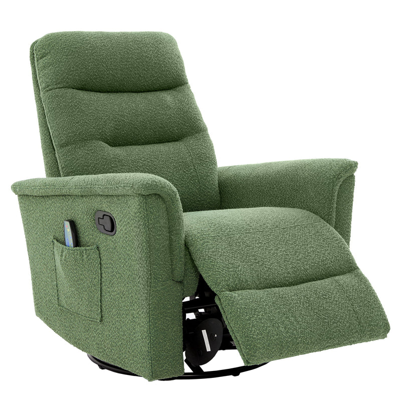 Manual Recliner Chair With 8 Point Massage And Swivel Function