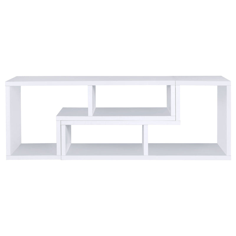 Convertable L-Shaped Bookcase With Open Shelves - White