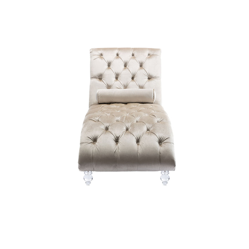Chaise Lounge Indoor, Button Tufted Upholstered Chaise Lounge Chair With Pillow