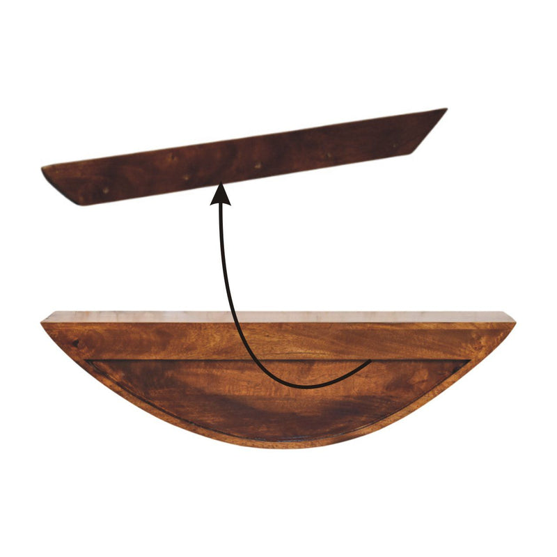 Crescent - Floating Wall Shelf - Brown