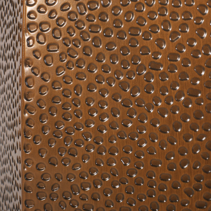 Modern Hammered Iron Geometric End Table
